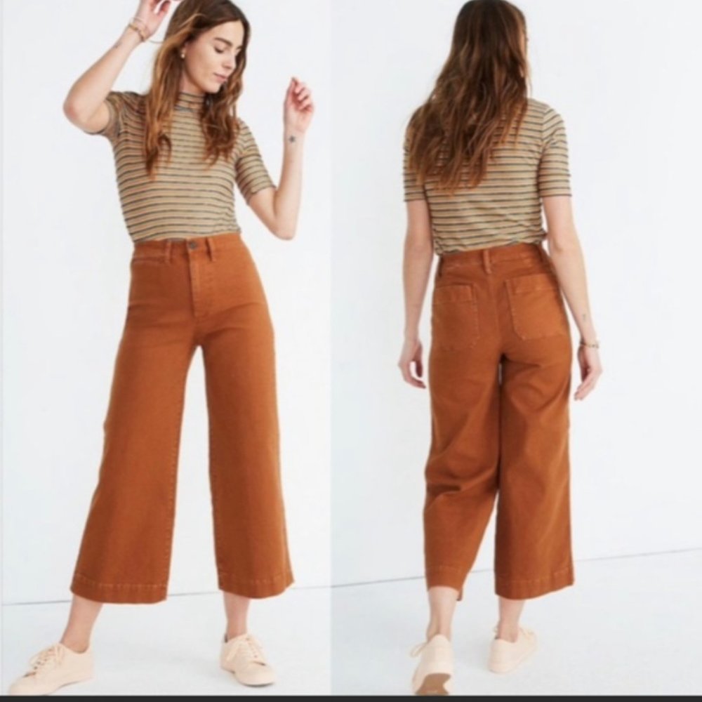 Madewell Emmett Wide Leg Crop in Burnt Sienna 27